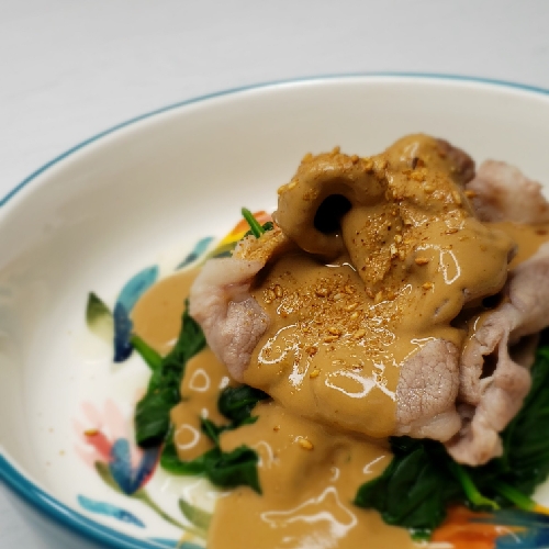 芝麻汁菠菜肉片